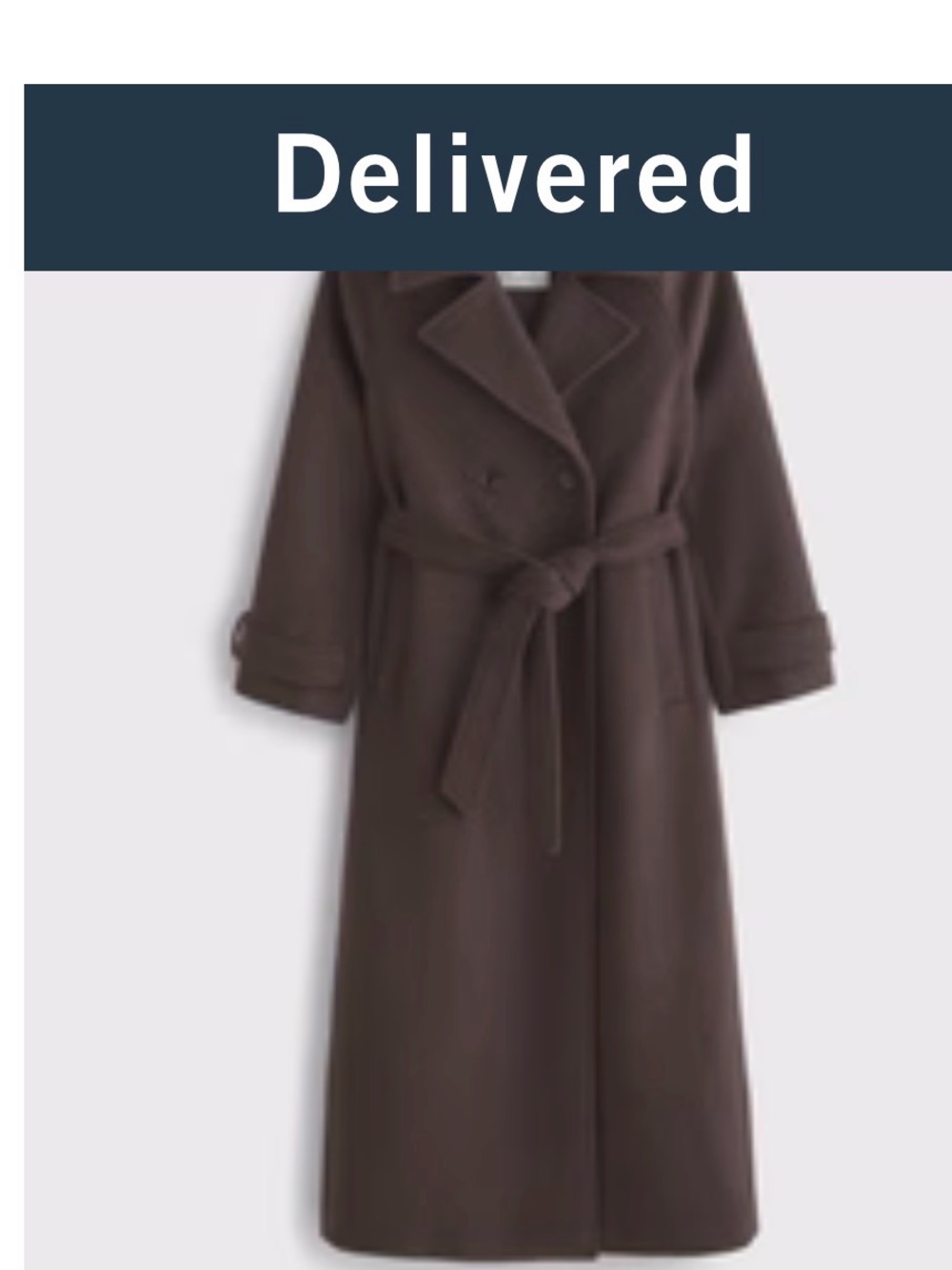 Abercrombie & Fitch Dark Coffee Wool-Blend Trench Coat